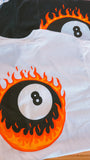 T-SHIRT - FLAMING 8 BALL IN WHITE