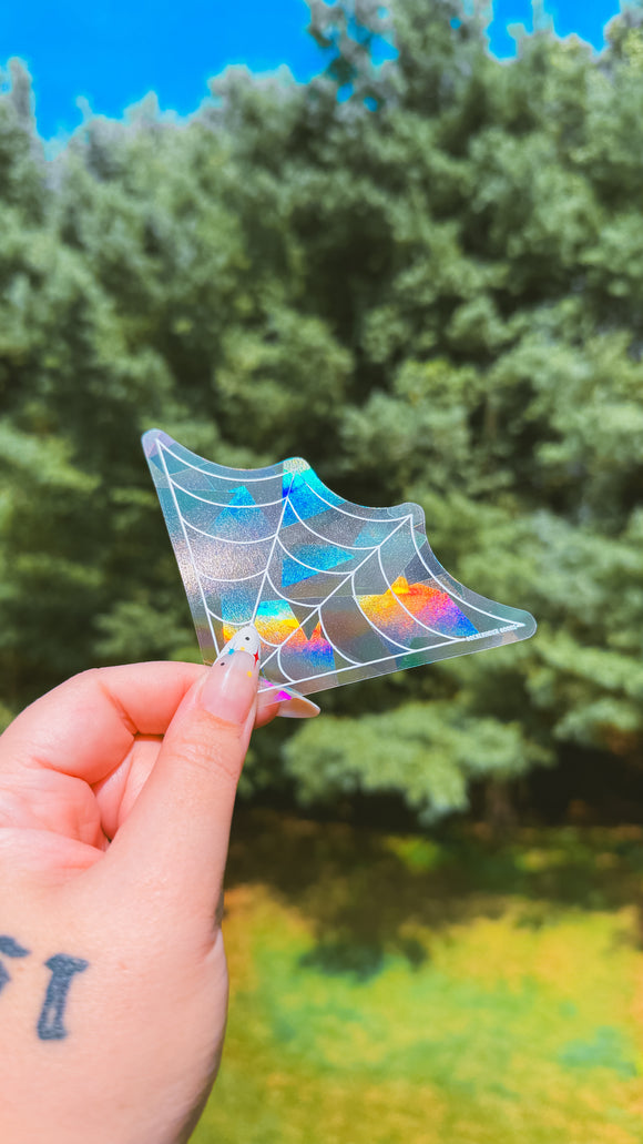 RAINBOW WINDOW DECAL - SPIDERWEB