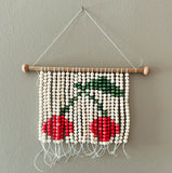 PRESALE - CHERRIES - HAND BEADED WALL ART