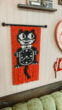 BEADED WALL ART - KITTY CAT CLOCK