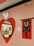 BEADED WALL ART - KITTY CAT CLOCK