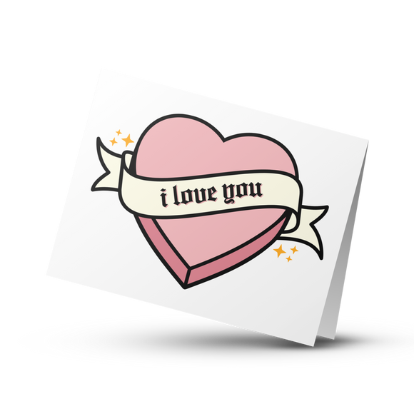 GREETING CARD - I LOVE YOU IN PINK